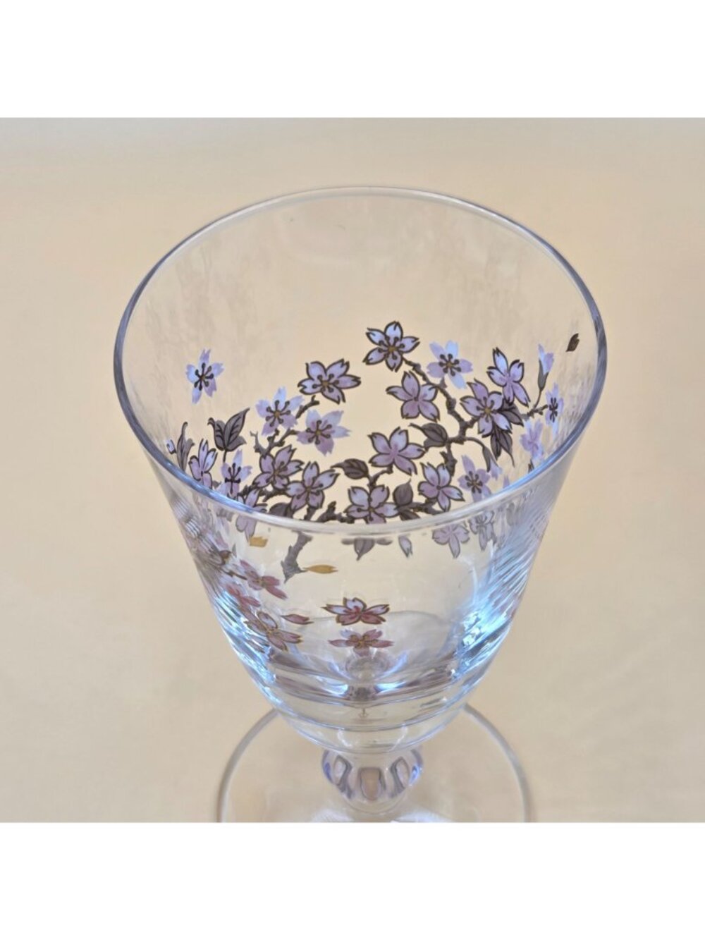 Aderia Cherry Blossom Sakura Set of 2 Wine Glass Made in Japan - Picture 6 of 8